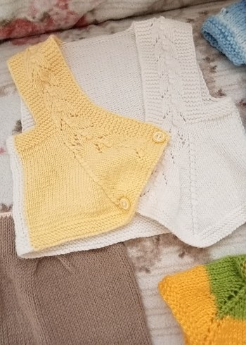 bebek yelekleri 61 yaş kadar hediyelik için Çok Renkli el örgü - Görsel 3