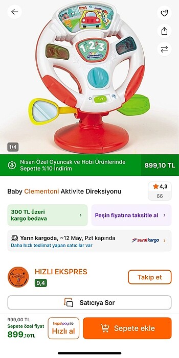 Beden Renk Mama sandalyesi oyuncağı