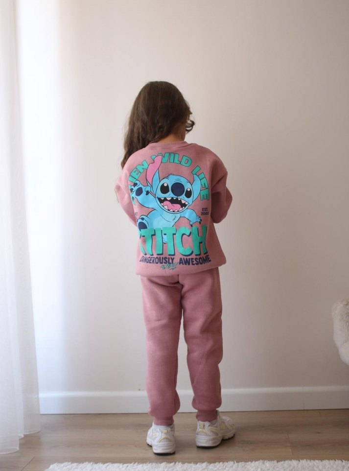 Kız Çocuk 2'li Takım Karakter Desenli Sweatshirt ve Pantolon - Görsel 2