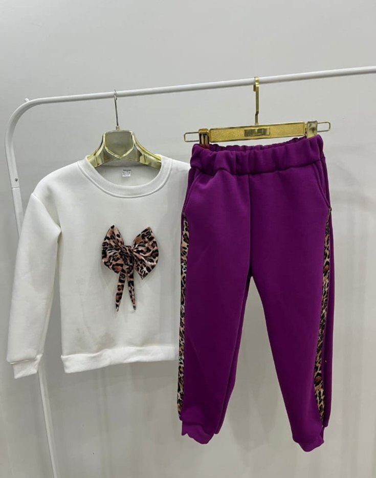 Kız çocuk kıslık 3 ip Şardonlu alt üst takım - Görsel 2