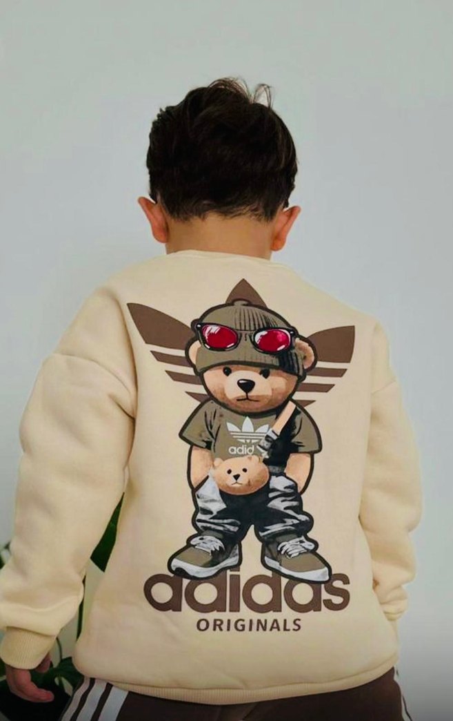 Adidas Baskılı Kahverengi Erkek Çocuk Eşofman Takımı - Görsel 2