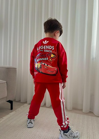 Rahat Kesim Kırmızı Baskılı Erkek Eşofman Takımı - Görsel 2