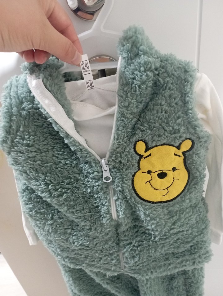 Gri Bebek Erkek Peluş 3 Parça Takım - Görsel 2