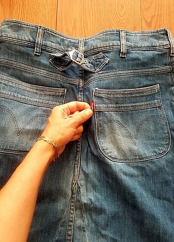 s Beden mavi Renk Levis kot etek