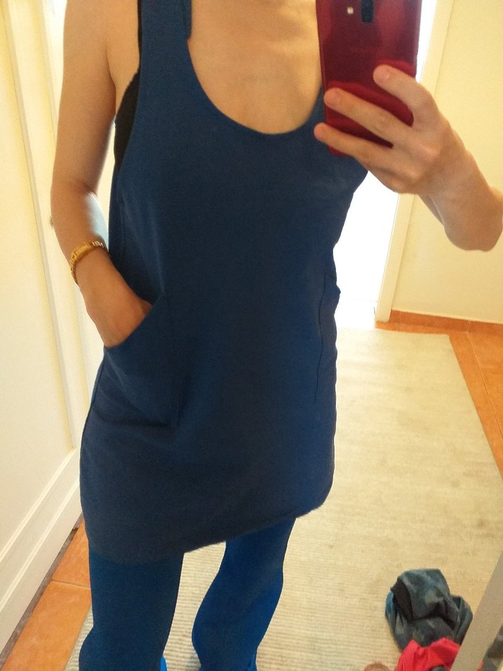 Kadın Kolsuz Lacivert Midi salopet - Görsel 2