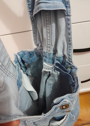 Kız Çocuk Mavi Denim Askılı Tulum - Görsel 3