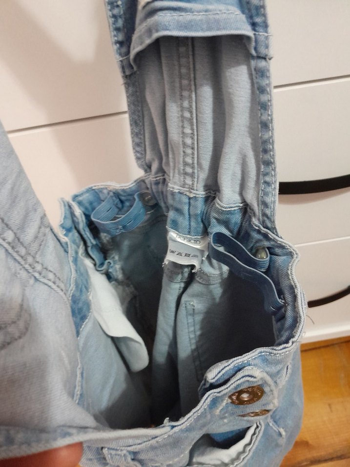 Kız Çocuk Mavi Denim Askılı Tulum - Görsel 3