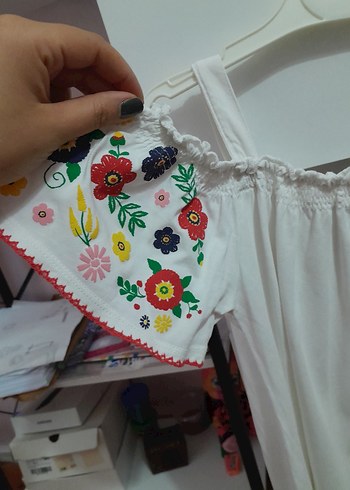lc waikiki nakışlı Beyaz Bohem kiz cocuk bluz - Görsel 2
