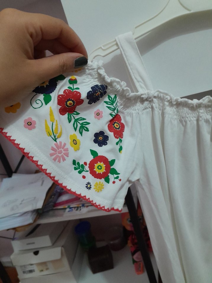 lc waikiki nakışlı Beyaz Bohem kiz cocuk bluz - Görsel 2