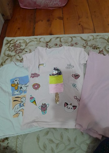 Baskılı Kız Çocuk Kısa Kollu Tişört - Görsel 2