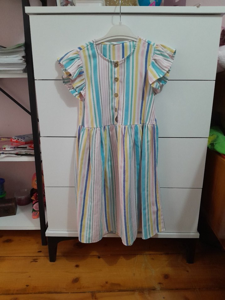 Pastel Renkli kiz cocuk elbise - Görsel 3