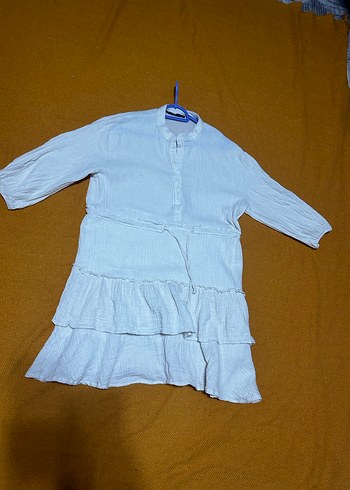 Volanlı katlı müslin elbise - Görsel 4