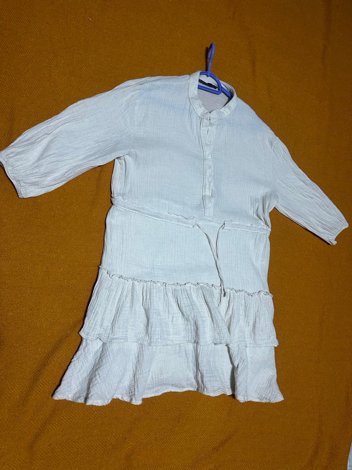 Volanlı katlı müslin elbise - Görsel 5