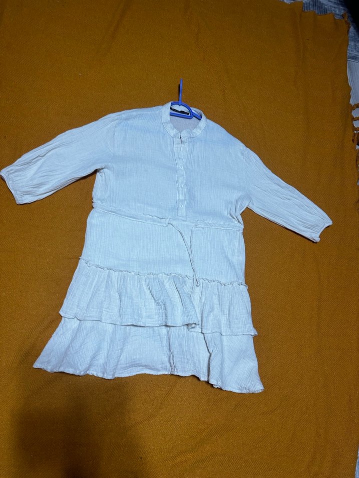 Volanlı katlı müslin elbise - Görsel 4