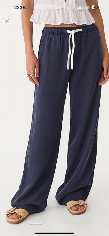 Dökümlü liyosel pantalon - Görsel 7