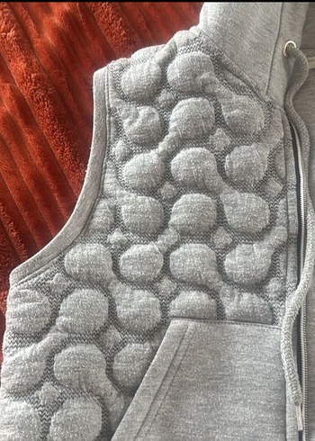 Gri Kapüşonlu Fermuarlı çocuk Yelek - Görsel 3