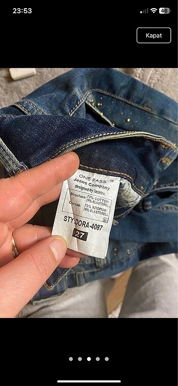 27 Beden Taşlı jean