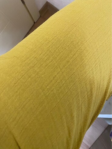 l Beden sarı Renk Müslin kumaş crop takım