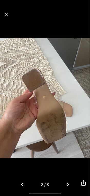 37 Beden ten rengi Renk Teklif vermeyin! Topuklu şeffaf terlik