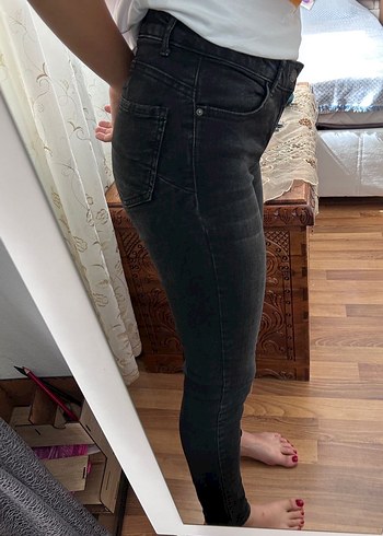 Gri Dar Kesim Kadın Midi Boy Jean - Görsel 3