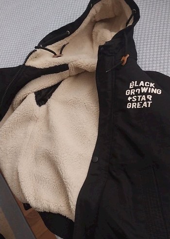 Siyah Kapüşonlu Düğmeli Erkek Mont - Görsel 4