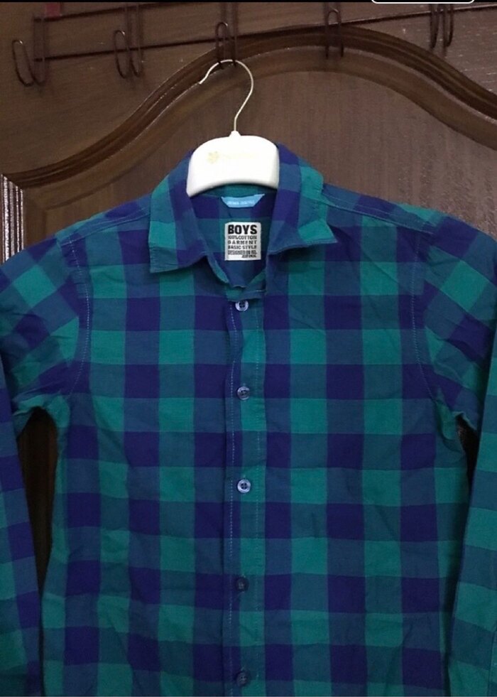 Erkek Çocuk Regular Fit Uzun Kollu Kareli Gömlek - Görsel 2