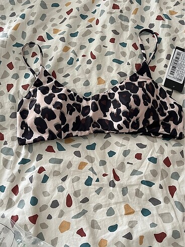 hayvan desenli bralette bikini üstü