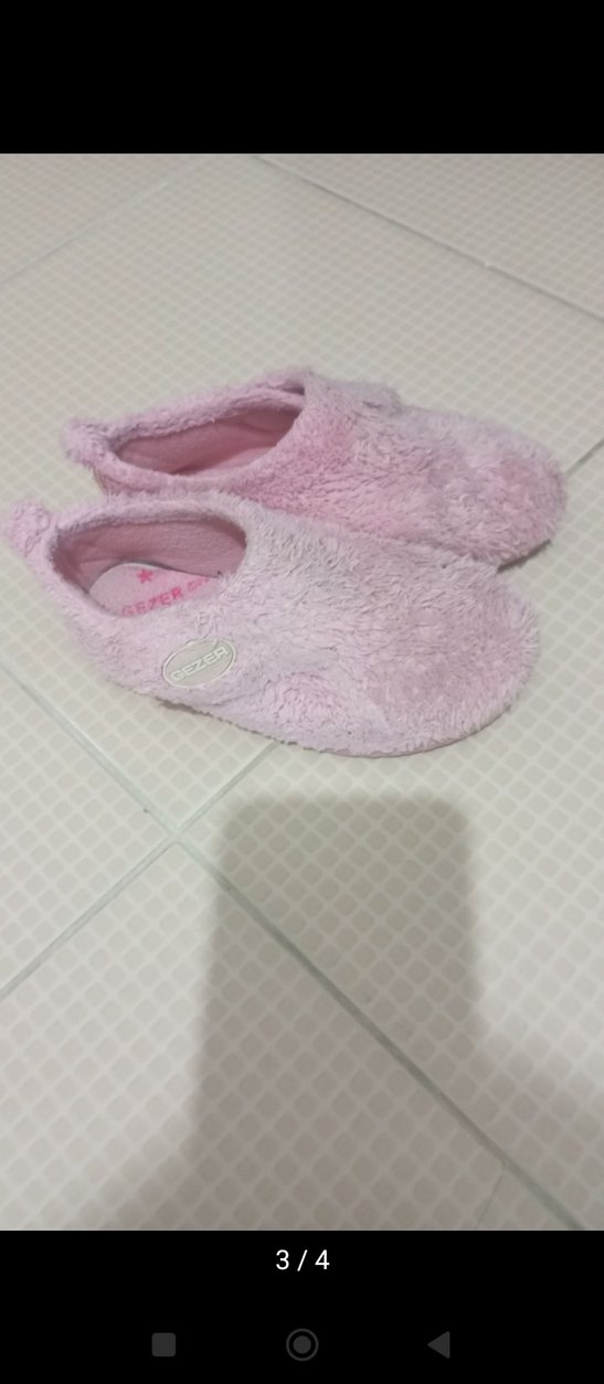 Kız Çocuk Pembe Sıcak Triko Ev Terliği - Görsel 3