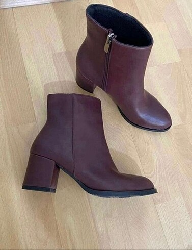 37 Beden bordo Renk Kadın topuklu bot