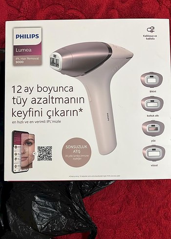 Philips Lumea 9000 IPL Lazer Epilasyon Cihazı kullanilmis
