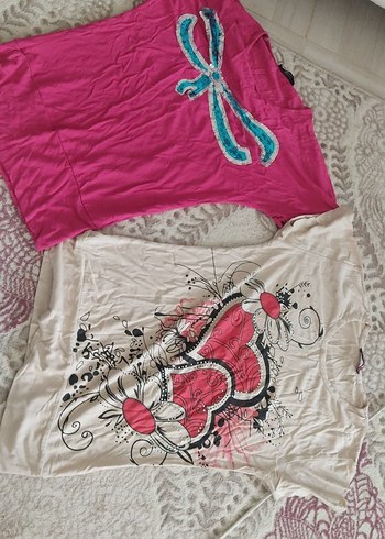 Dantel Detaylı Pembe Baskılı Hamile Tişörtü - Görsel 4