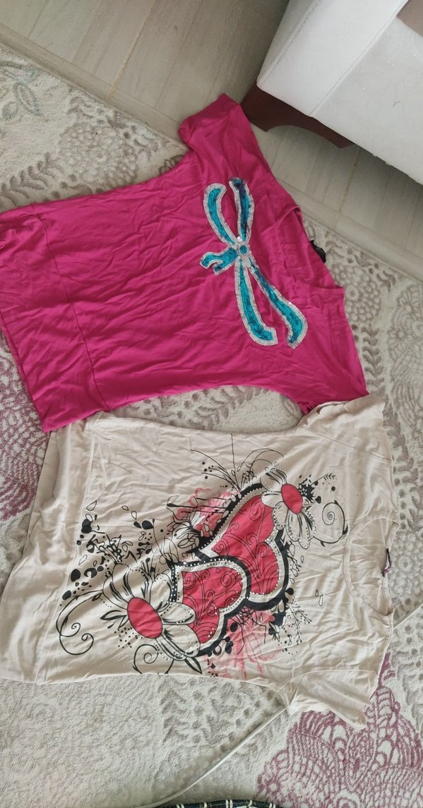 Dantel Detaylı Pembe Baskılı Hamile Tişörtü - Görsel 3