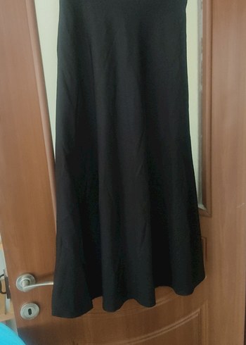 Düğmeli Siyah Uzun Salaş Etek - Görsel 7