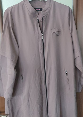 Bej Uzun Keten Kadın Kaban - Görsel 6