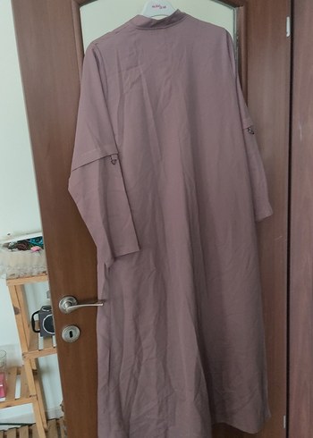 Bej Uzun Keten Kadın Kaban - Görsel 7