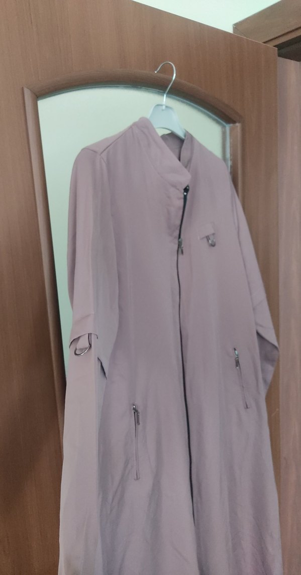 Bej Uzun Keten Kadın Kaban - Görsel 3