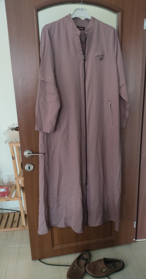 Bej Uzun Keten Kadın Kaban - Görsel 2