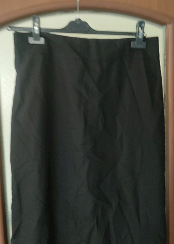 Kadın Siyah Uzun Saten Etek - Görsel 4