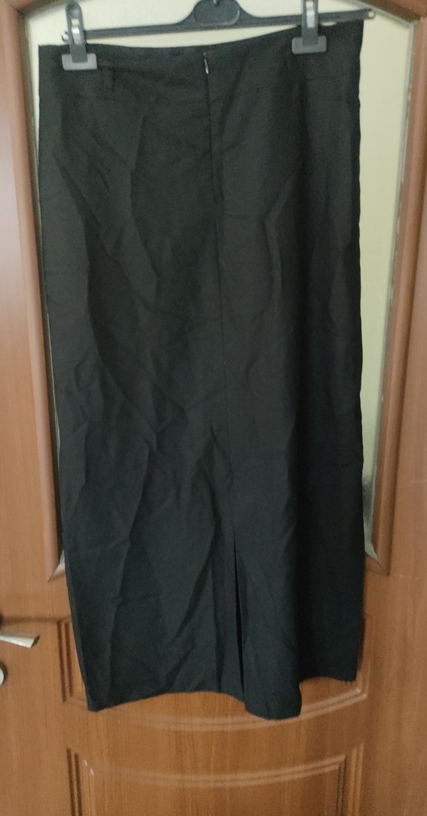 Kadın Siyah Uzun Saten Etek - Görsel 5