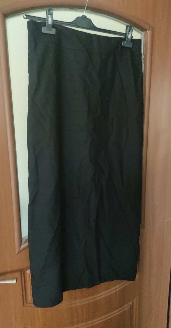 Kadın Siyah Uzun Saten Etek - Görsel 2