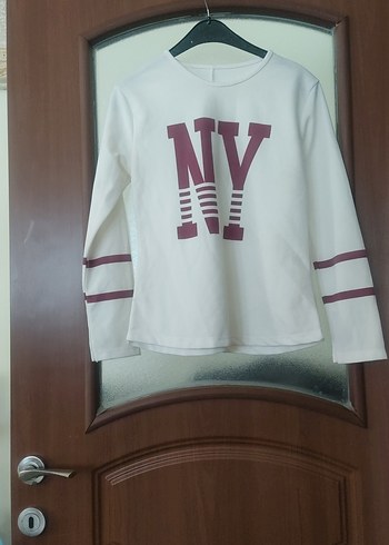 Beyaz Baskılı Uzun Kollu Sweatshirt - Görsel 2