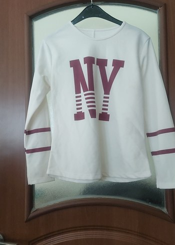 Beyaz Baskılı Uzun Kollu Sweatshirt - Görsel 3