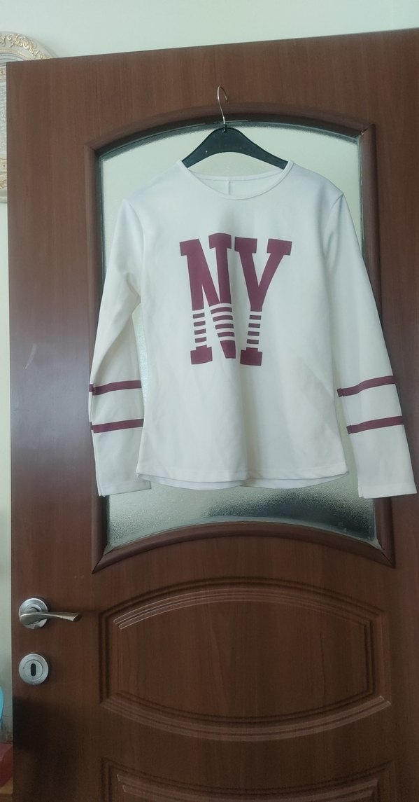 Beyaz Baskılı Uzun Kollu Sweatshirt - Görsel 2