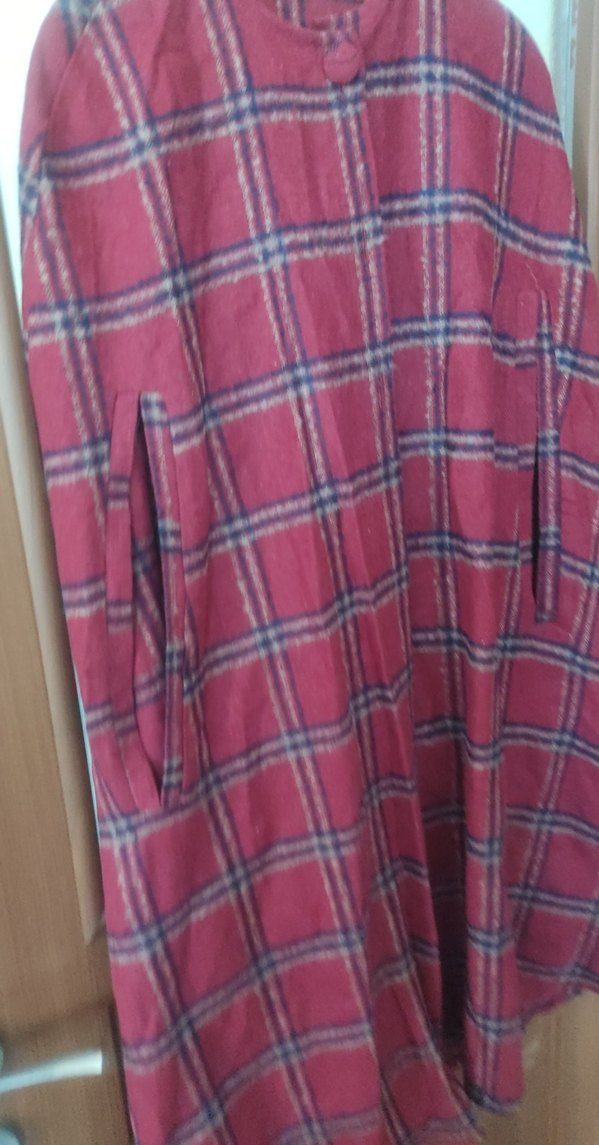 Bordo Kareli Uzun Kadın Kaban - Görsel 4