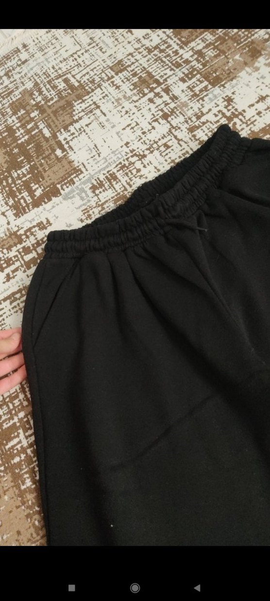 Siyah Kadın Midi Kumaş Pantolon Velcro - Görsel 5