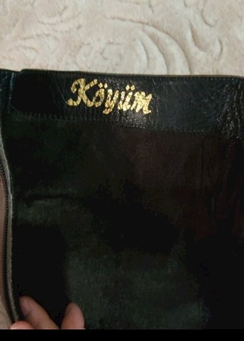 vintage Kahverengi Deri Tokalı Dizüstü Kadın Çizme - Görsel 11