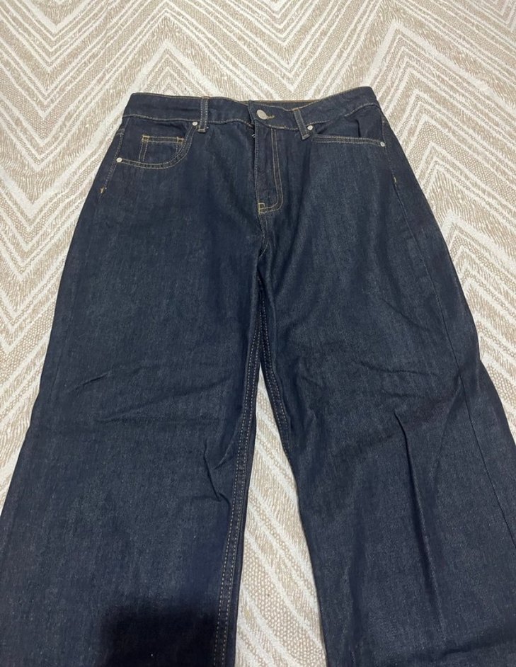 Lacivert Bol Kesim Midi Kadın Kot Pantolon - Görsel 2