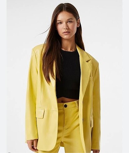 Bershka blazer deri ceket