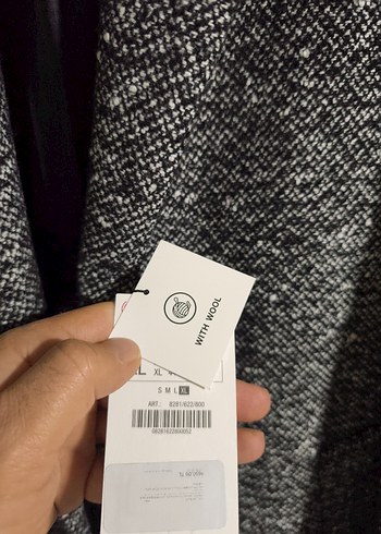 ZARA YÜNLÜ DOKULU UZUN KABAN - Görsel 2