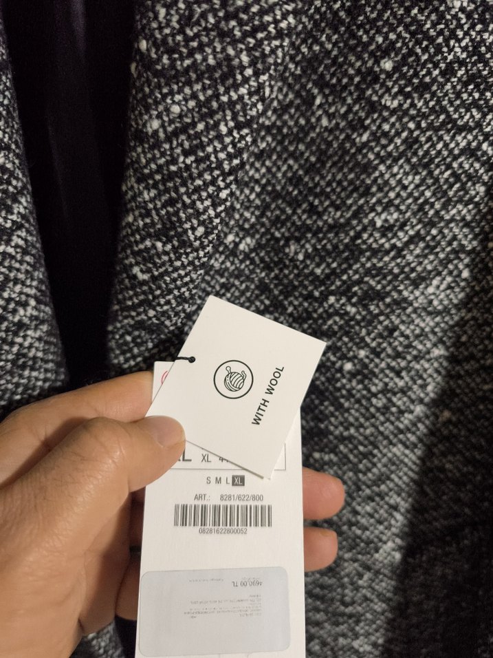 ZARA YÜNLÜ DOKULU UZUN KABAN - Görsel 2